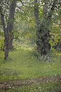 Gerda Roosval-Kallstenius Park with sitting man and dog oil painting picture wholesale